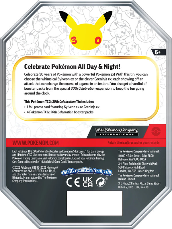 Pokemon 30th Celebration Greninja EX Tin